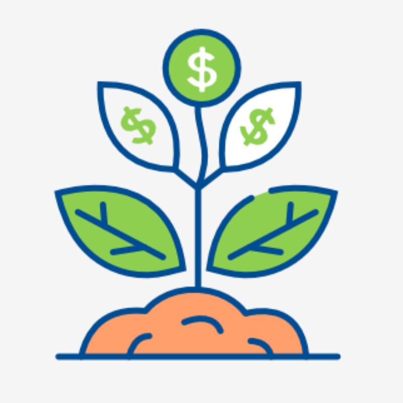 Finanzielle Benefits Icon mit Geldbaum
